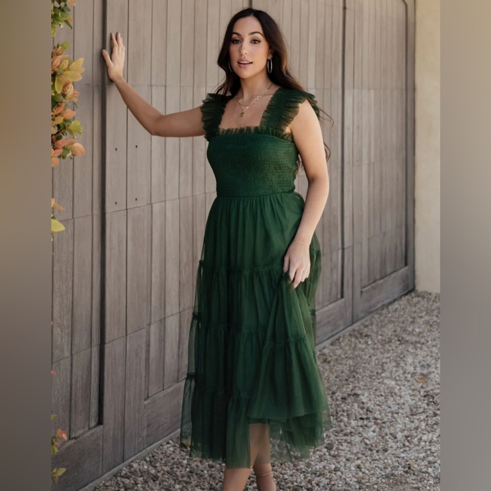 2XL Baltic Born Emma Tulle Dress Emerald Green